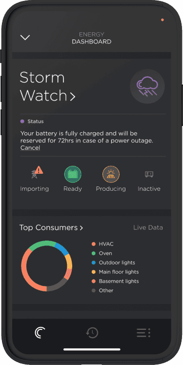Storm Watch fills the batteries and holds them before bad weather.