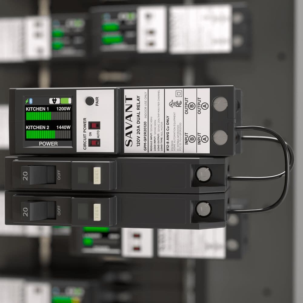 Savant Power Modules installed in a load center